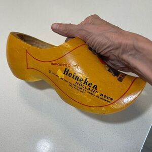 Vintage Heineken Holland Beer Wooden Clog Shoe Ashtray Dutch Souvenir Barware
